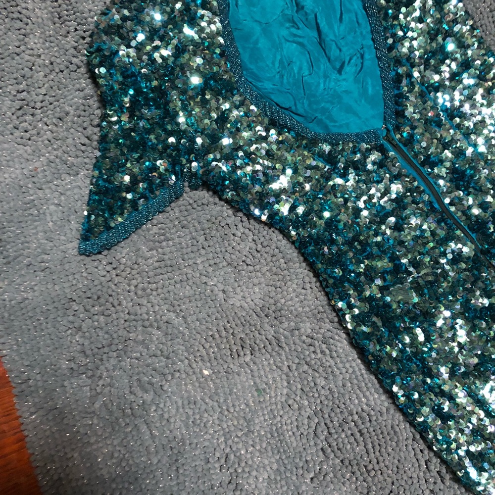 Teal sequin dress